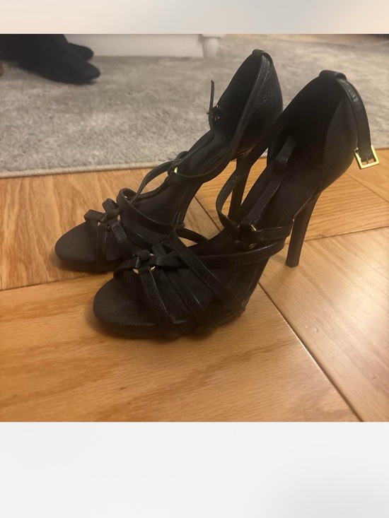 Tory Burch Shoes - Tory Burch Black Strappy Leather High Heel Sandals